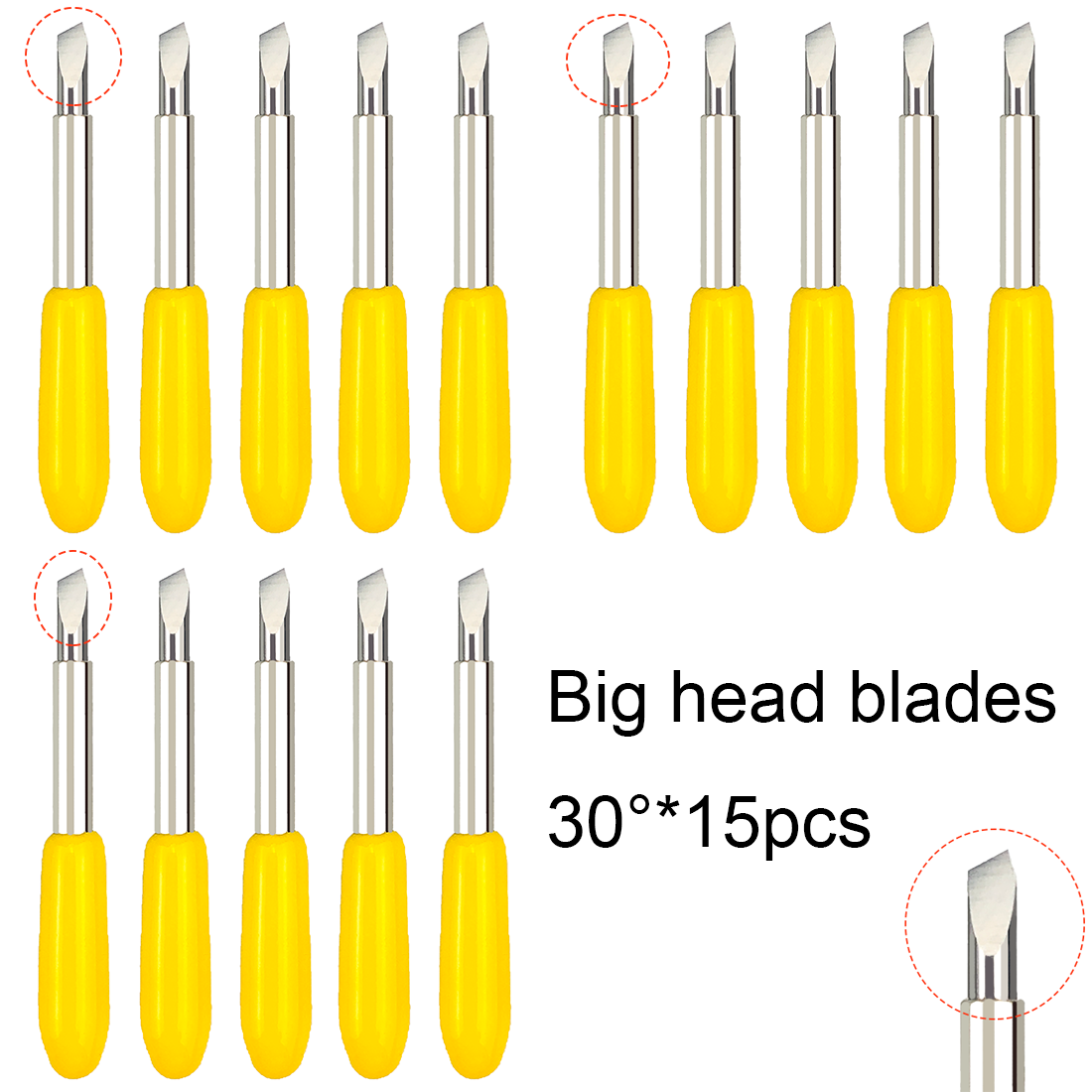 15pcs 30 Degrees Dia. 2mm Big  - Cutting Plotter Blade incelemesi ve fiyatı